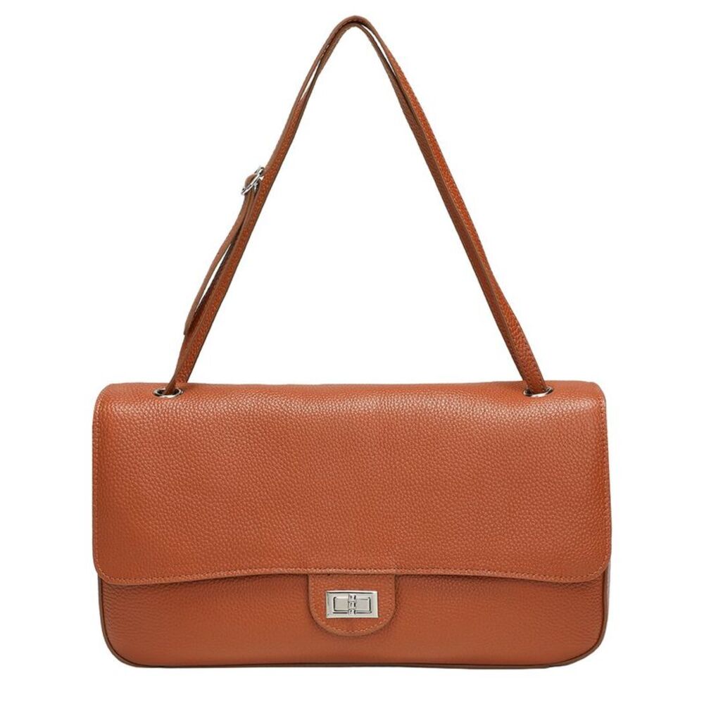 Tiffany & Fred Paris 33Cm Leather Flap Tote, Beige